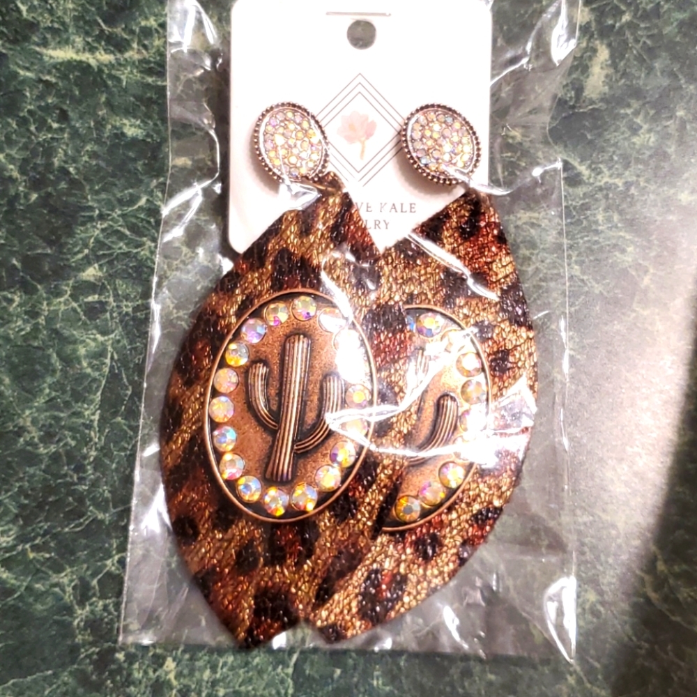 Leopard Cactus Earrings